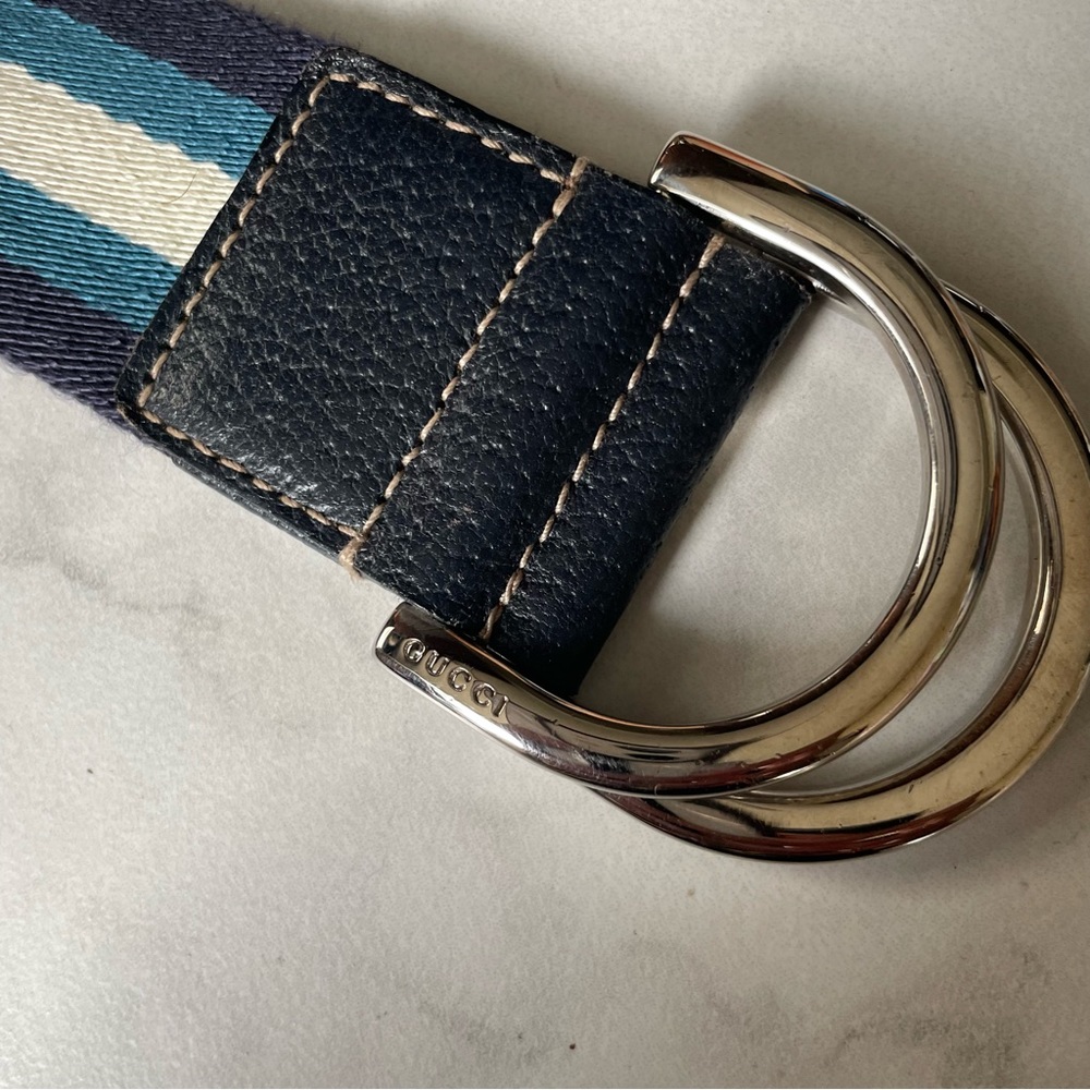 GUCCI sherry line d-ring striped belt - Picture 4 of 9